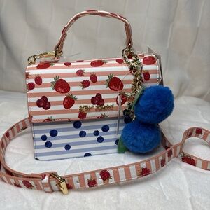 Betsey Johnson Strawberry & Blueberry Small Satchel Bag